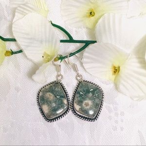 .925 Ocean Jasper Natural Gemstone Earrings